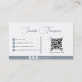 Eleganter Beruflich blauer QR-Code Visitenkarte (Rückseite)