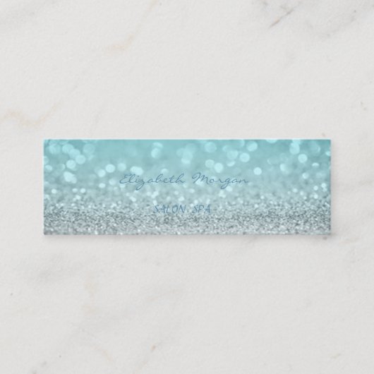 Eleganter Beruflich Chic Modern Glittery Bokeh Mini Visitenkarte (Vorderseite)