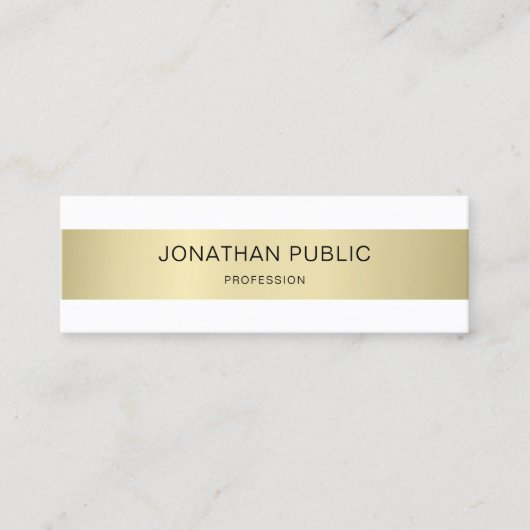 Eleganter Beruflich Moderner Sleek Schlicht Luxus Mini Visitenkarte (Vorderseite)