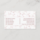 Eleganter Beruflich rosa und weißer Friseur Visitenkarte (Rückseite)