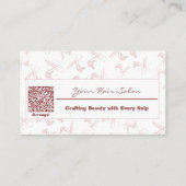 Eleganter Beruflich rosa und weißer Friseur Visitenkarte (Vorderseite)