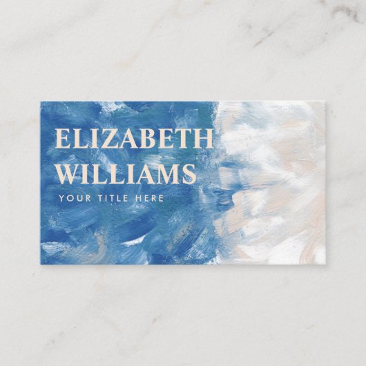 Eleganter Beruflicher Abstrakter Ozean Visitenkarte (Vorderseite)