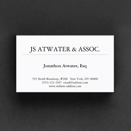 Eleganter Beruflicher Anwalt Visitenkarte
