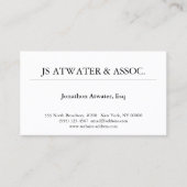 Eleganter Beruflicher Anwalt Visitenkarte (Vorderseite)