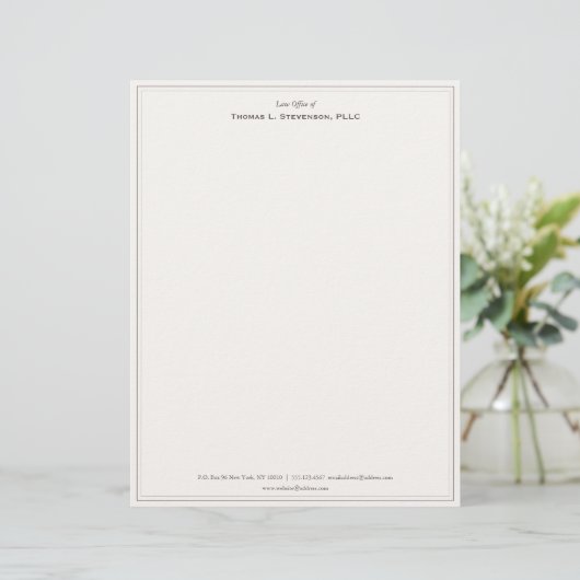 Eleganter Beruflicher Beige Letterhead Briefbogen (Stehend Vorderseite)