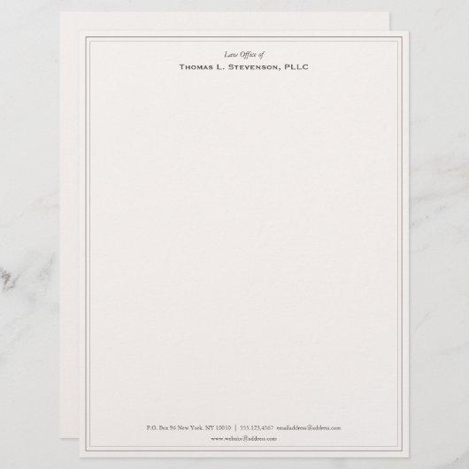 Eleganter Beruflicher Beige Letterhead Briefbogen (Vorne/Hinten)