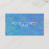 Eleganter Beruflicher Blick auf Blue Marbling Visitenkarte (Vorderseite)