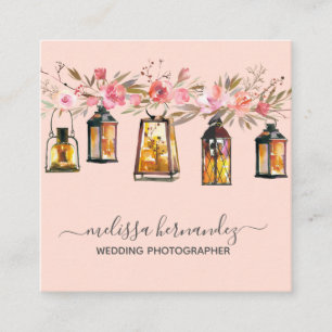 Eleganter beruflicher Blumenhochzeits-Fotograf Quadratische Visitenkarte
