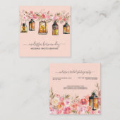 Eleganter beruflicher Blumenhochzeits-Fotograf Quadratische Visitenkarte (Vorne/Hinten)