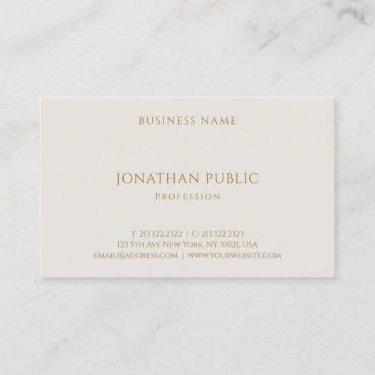 Eleganter beruflicher einfacher Schablonen-Luxus Visitenkarte (Rückseite)