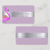 Eleganter Beruflicher Flamingo-Silberstreifen Visitenkarte (Vorne/Hinten)