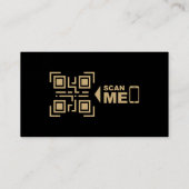 Eleganter Beruflicher Foto Black Gold QR Code Visitenkarte (Rückseite)