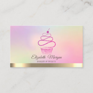 Eleganter Beruflicher Glitzer Cupcake Süßigkeiten Visitenkarte