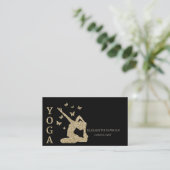 Eleganter Beruflicher Glitzer Silhouette Yoga Visitenkarte (Stehend Vorderseite)