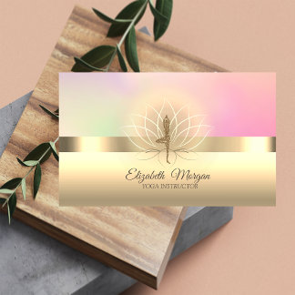 Eleganter Beruflicher Glitzer Yoga Girl. Visitenkarte
