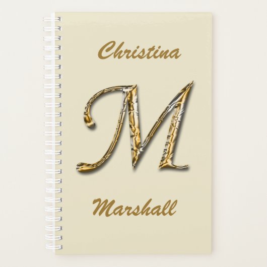 Eleganter Beruflicher Goldbrief M Monogram Initia Planer (Vorderseite)