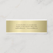 Eleganter Beruflicher Goldene Look Minimalistisch Mini Visitenkarte (Rückseite)