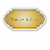 Eleganter Beruflicher Goldname Aufkleber (Vorderseite)