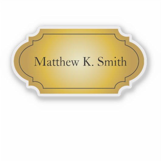 Eleganter Beruflicher Goldname Aufkleber (Vorderseite)