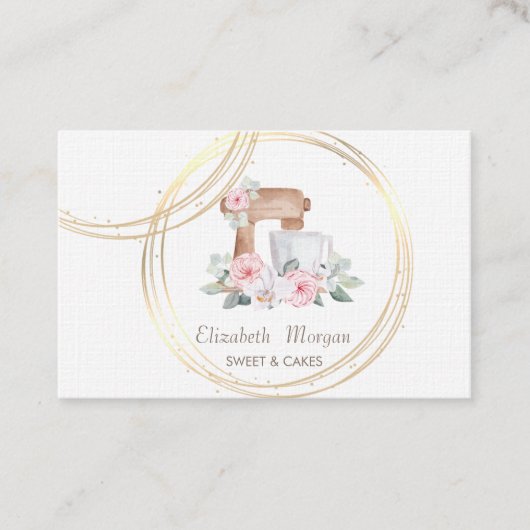 Eleganter Beruflicher Goldrausch-KuchenMixer Visitenkarte (Vorderseite)