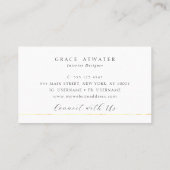 Eleganter Beruflicher Goldstreifen und Aquamarin g Visitenkarte (Rückseite)