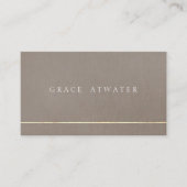 Eleganter Beruflicher Goldstreifen und braune Taup Visitenkarte (Vorderseite)