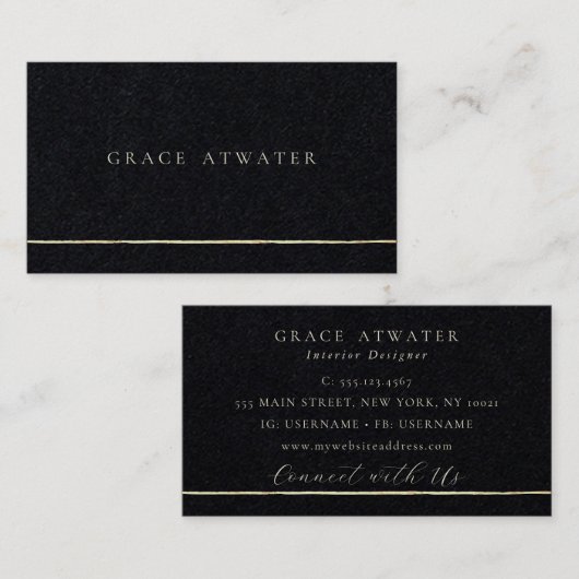 Eleganter Beruflicher Goldstreifen Visitenkarte (Vorne/Hinten)