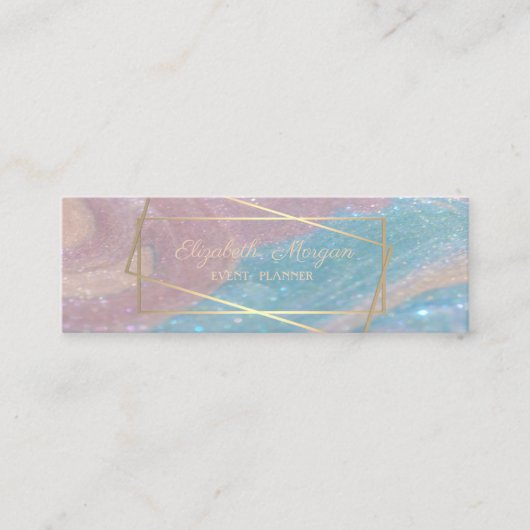 Eleganter Beruflicher, Imitat Goldrahmen, Marmor Mini Visitenkarte (Vorderseite)