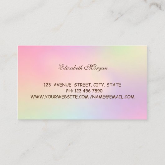 Eleganter Beruflicher Iridescent, Donuts, Bäckerei Visitenkarte (Rückseite)