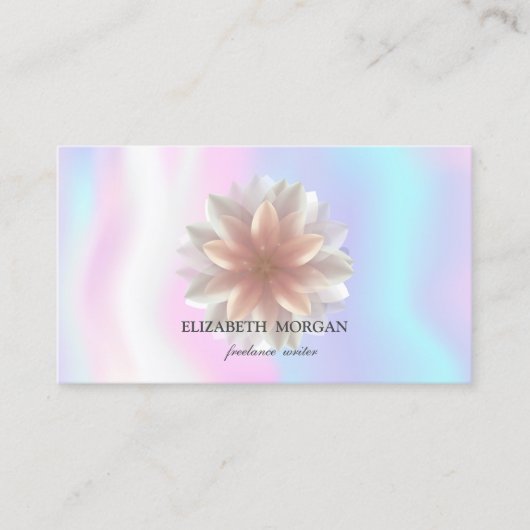 Eleganter Beruflicher Lotus, holografisch Visitenkarte (Vorderseite)