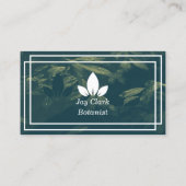 Eleganter Beruflicher moderner Botaniker Grün & We Visitenkarte (Rückseite)