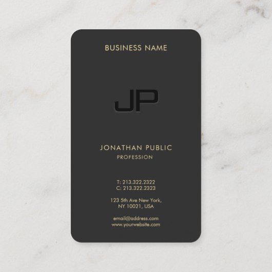 Eleganter Beruflicher, moderner Monogram-Initial L Visitenkarte (Rückseite)