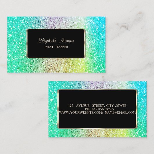 Eleganter Beruflicher, moderner Schwarzer Rahmen Visitenkarte (Vorne/Hinten)