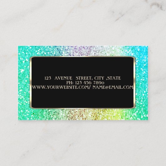 Eleganter Beruflicher, moderner Schwarzer Rahmen Visitenkarte (Rückseite)