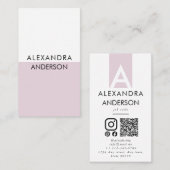 Eleganter Beruflicher Monogram Minimal QR Code Visitenkarte (Vorne/Hinten)