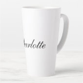 Eleganter Beruflicher Name Schlicht Schwarz-weiß Milchtasse (Rechte Ecke)