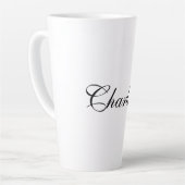 Eleganter Beruflicher Name Schlicht Schwarz-weiß Milchtasse (Linke Ecke)