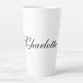 Eleganter Beruflicher Name Schlicht Schwarz-weiß Milchtasse (Vorderseite)