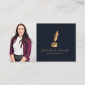 Eleganter Beruflicher Navy-Mobile-Notar-QR-Code Visitenkarte (Vorderseite)