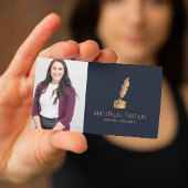 Eleganter Beruflicher Navy-Mobile-Notar-QR-Code Visitenkarte