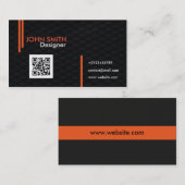 Eleganter beruflicher orange schwarzer visitenkarte (Vorne/Hinten)