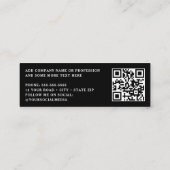 Eleganter beruflicher QR-Code Mini Visitenkarte (Rückseite)