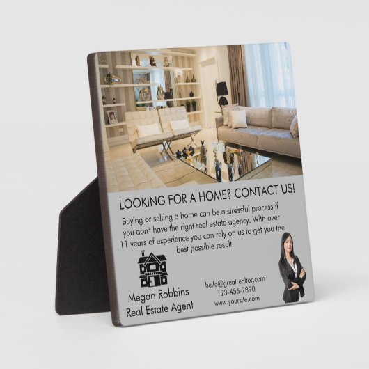 Eleganter Beruflicher Real Anwesen Marketing QR Co Fotoplatte (Vorderseite)