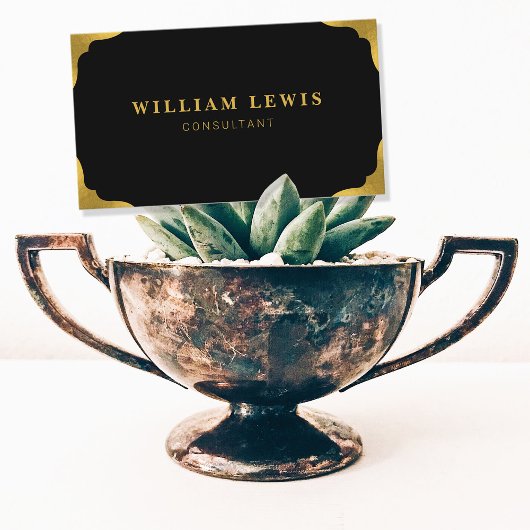 Eleganter Beruflicher Schwarz-Gold-Minimal Visitenkarte