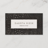 Eleganter Beruflicher schwarzer Alligator Leder Visitenkarte (Vorderseite)