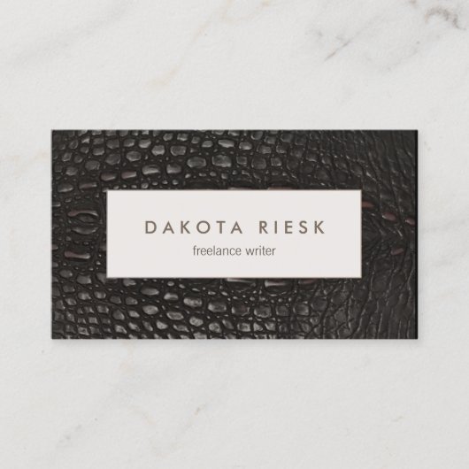 Eleganter Beruflicher schwarzer Alligator Leder Visitenkarte (Vorderseite)