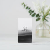 Eleganter Beruflicher Schwarzer Pinsel Mit Monogra Visitenkarte (Stehend Vorderseite)