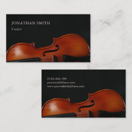 Eleganter Beruflicher Violist Modernes Schwarz & W Visitenkarte
