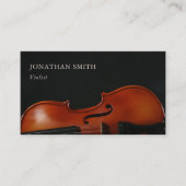 Eleganter Beruflicher Violist Modernes Schwarz & W Visitenkarte (Vorderseite)