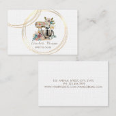 Eleganter Beruflicher Zirkel Blumenkuchenmischer Visitenkarte (Vorne/Hinten)